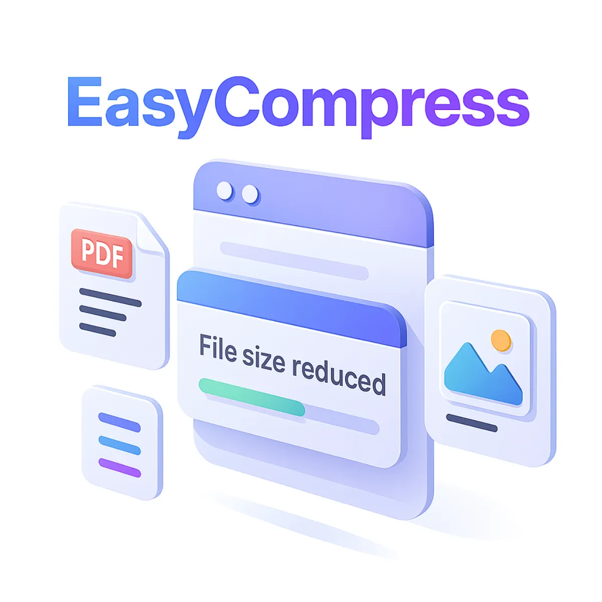 EasyCompress banner image showcasing file processing capabilities